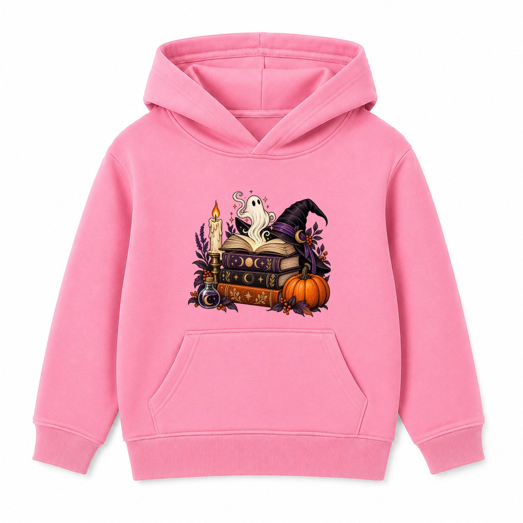 Spellbook Stack adult Halloween hoodie - Pink