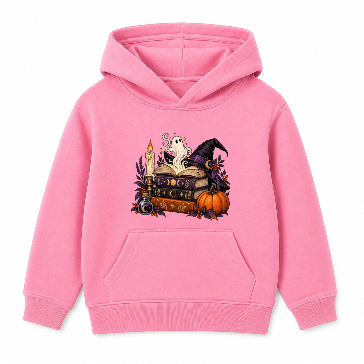 Spellbook Stack adult Halloween hoodie - Pink