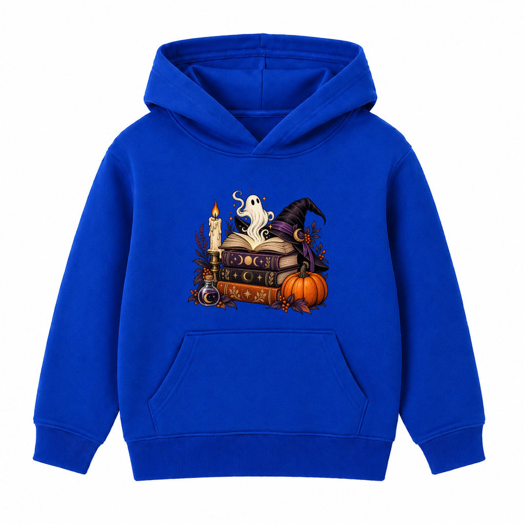 Spellbook Stack adult Halloween hoodie - Royal Blue