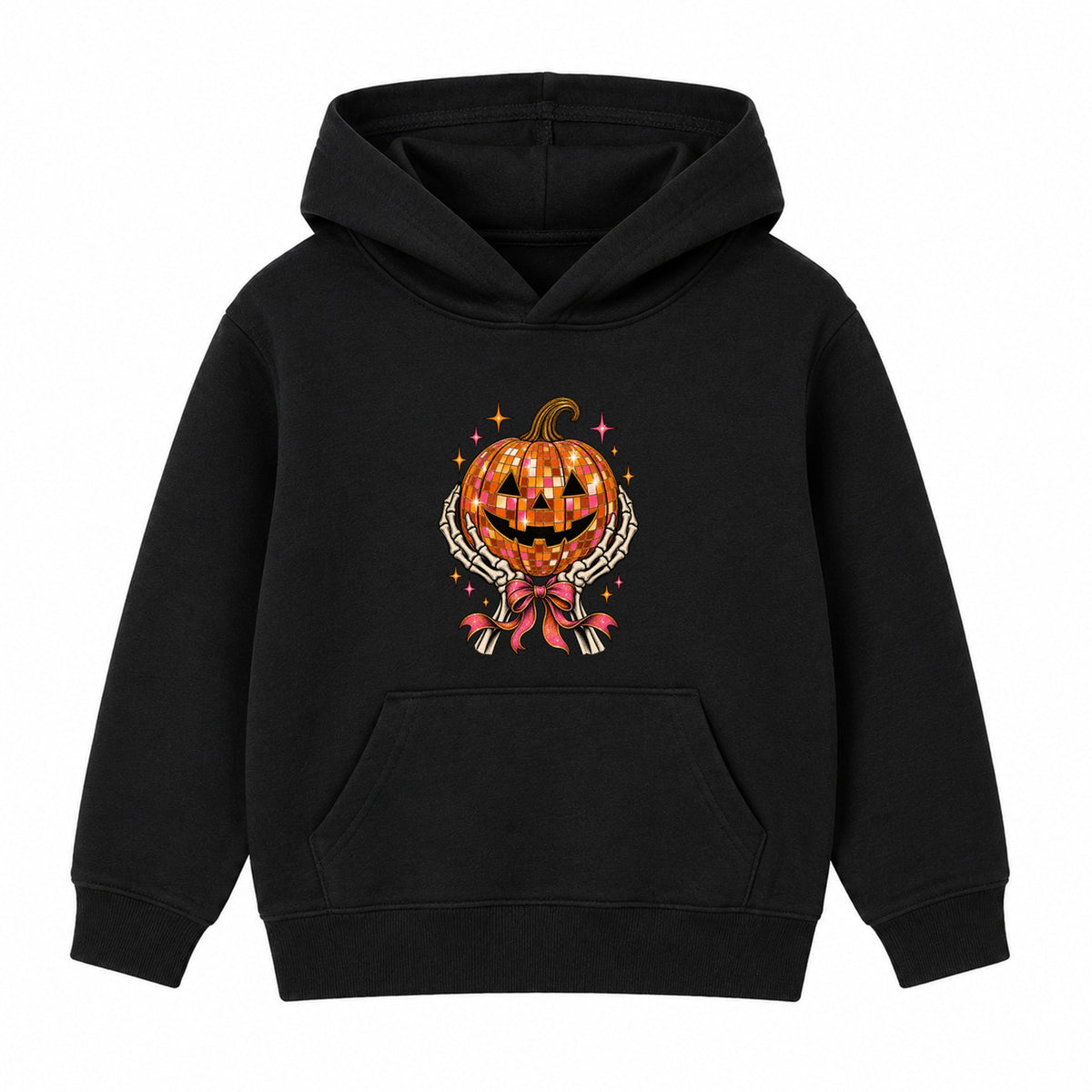 Pumpkin Disco Ball adult Halloween hoodie - Black