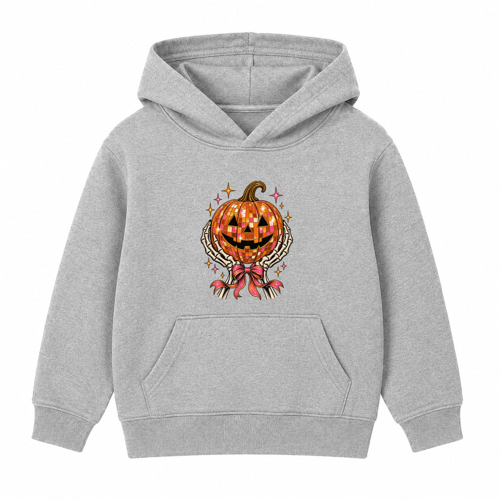 Pumpkin Disco Ball adult Halloween hoodie - Heather Grey