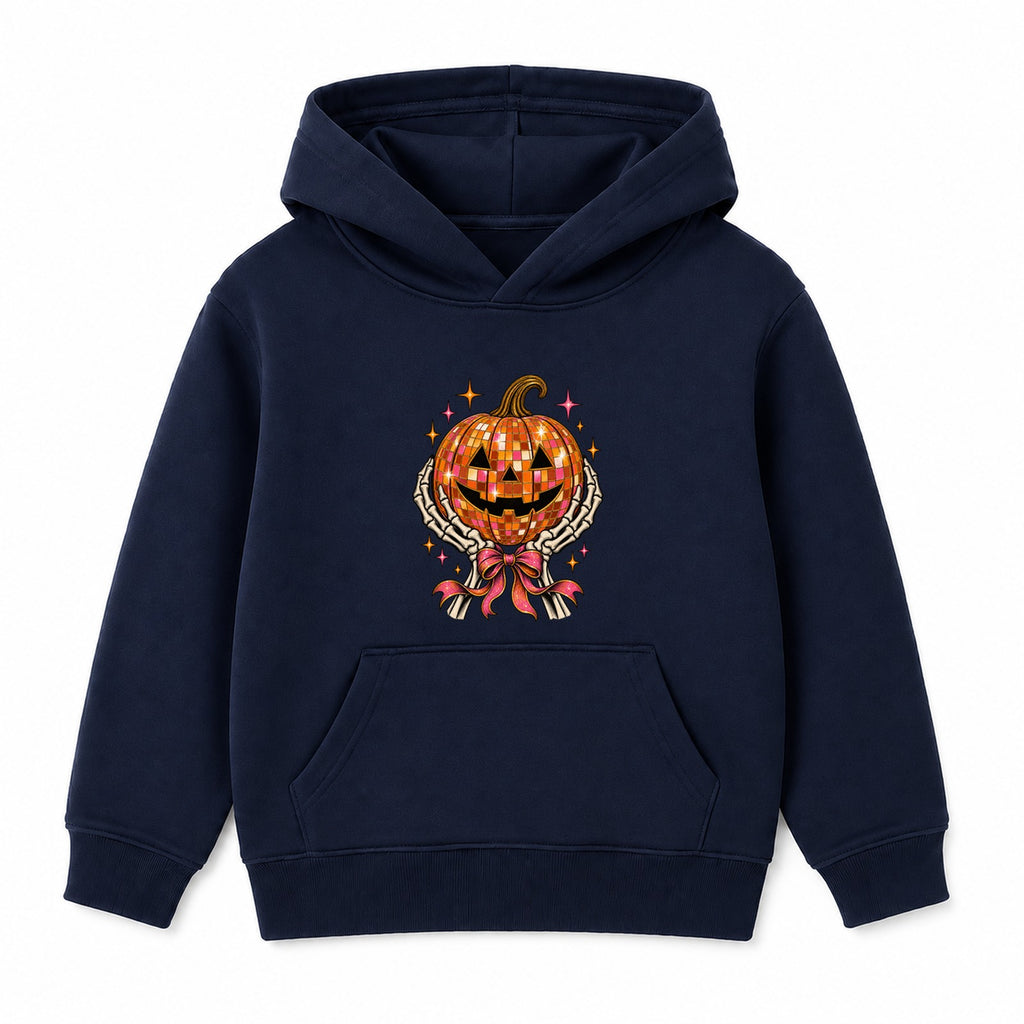 Pumpkin Disco Ball adult Halloween hoodie - Navy