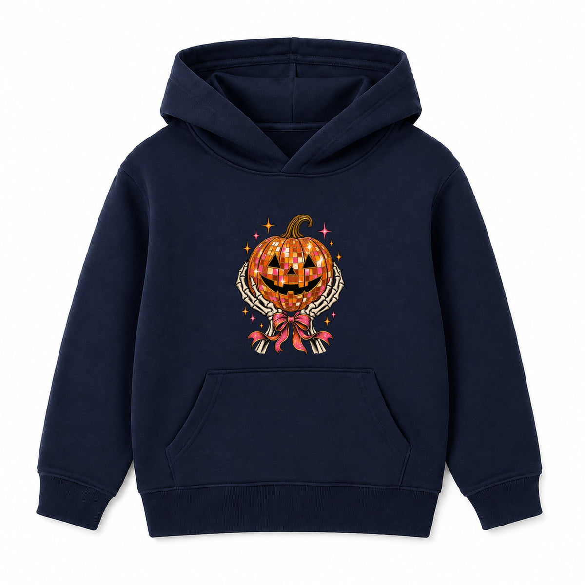 Pumpkin Disco Ball adult Halloween hoodie - Navy
