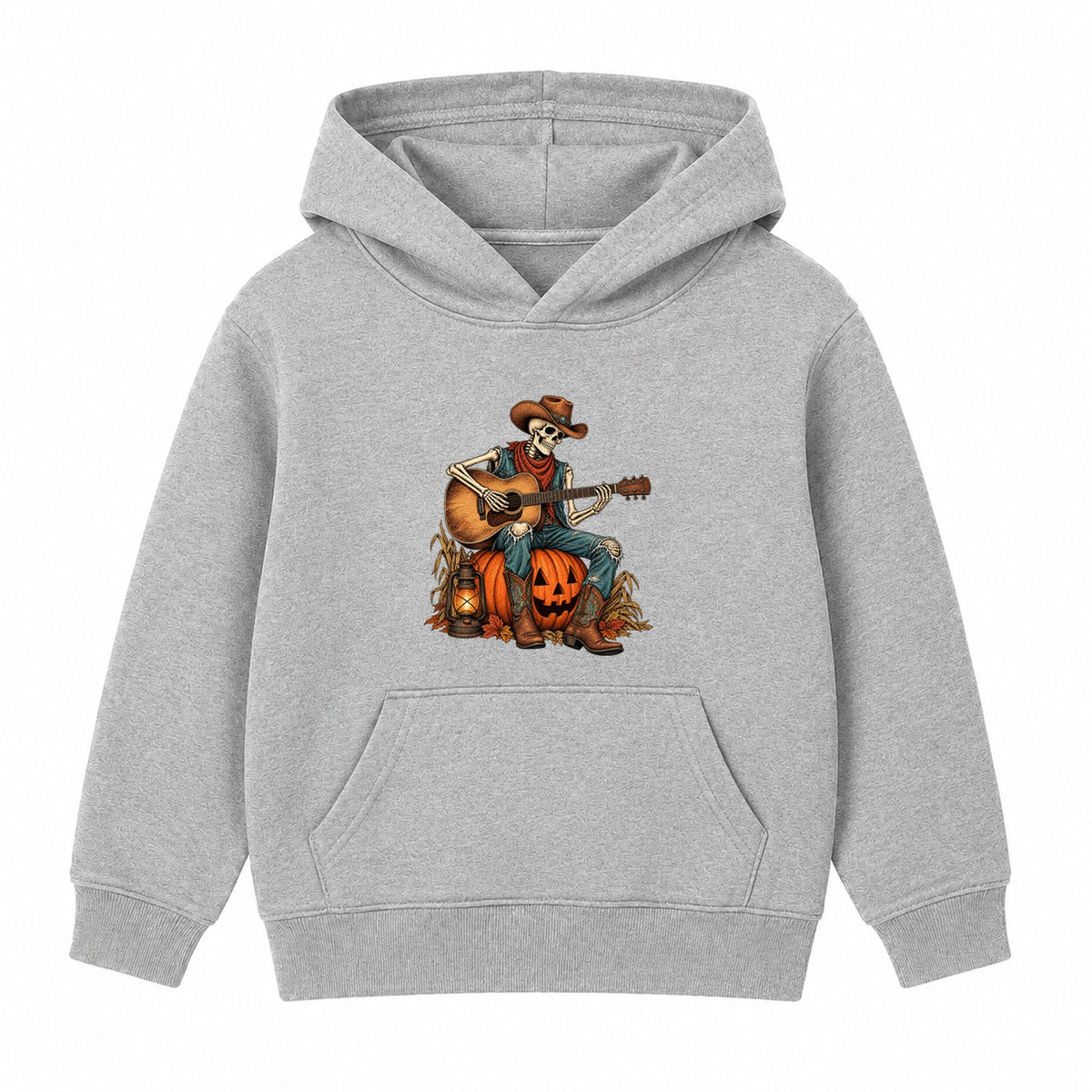Skeleton Guitarist adult Halloween hoodie - Heather Grey