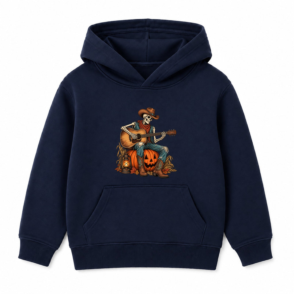Skeleton Guitarist adult Halloween hoodie - Navy