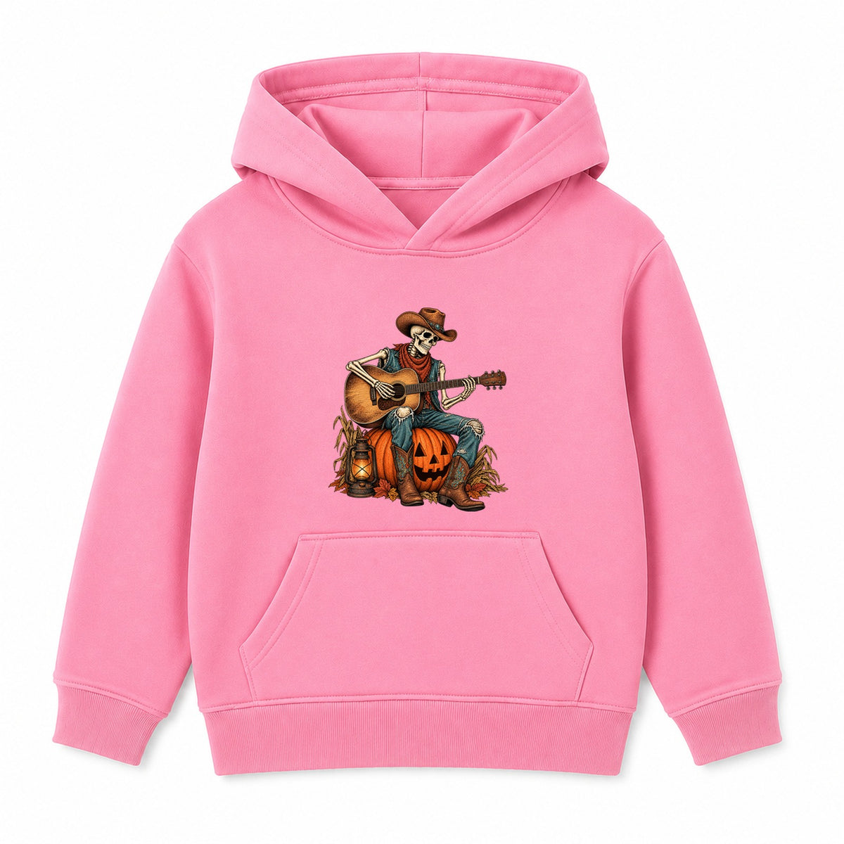Skeleton Guitarist adult Halloween hoodie - Pink
