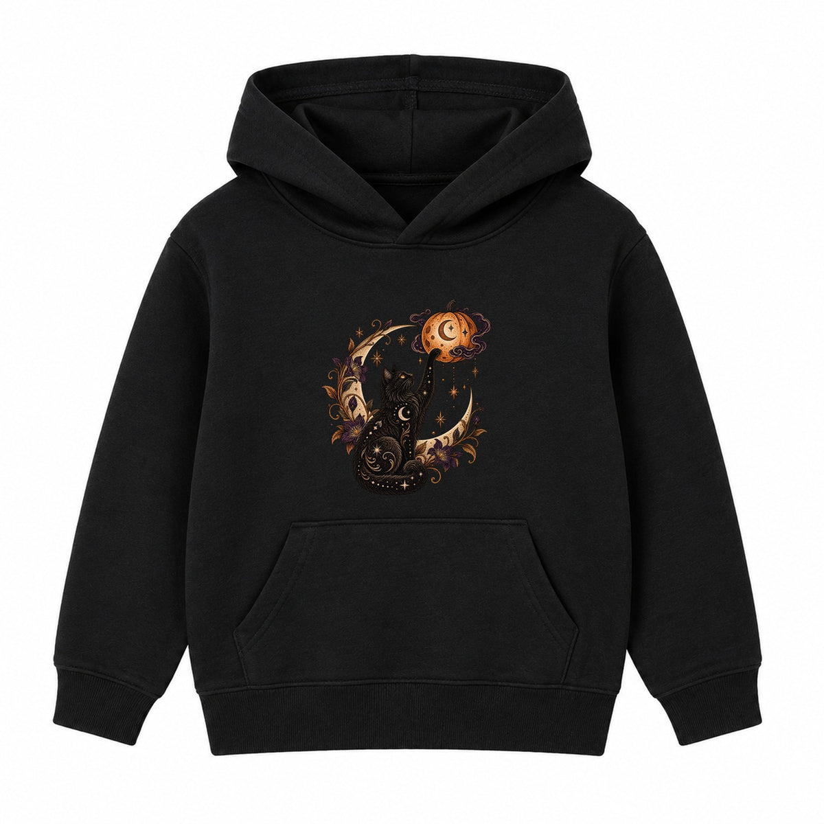 Celestial Cat adult Halloween hoodie - Black
