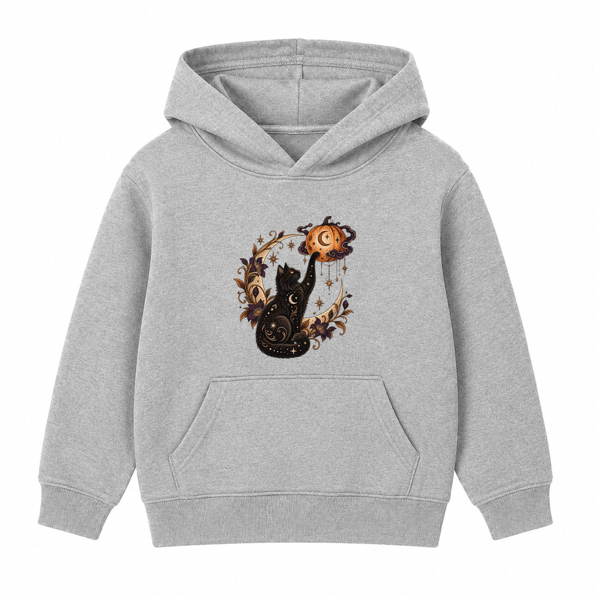 Celestial Cat adult Halloween hoodie - Heather Grey