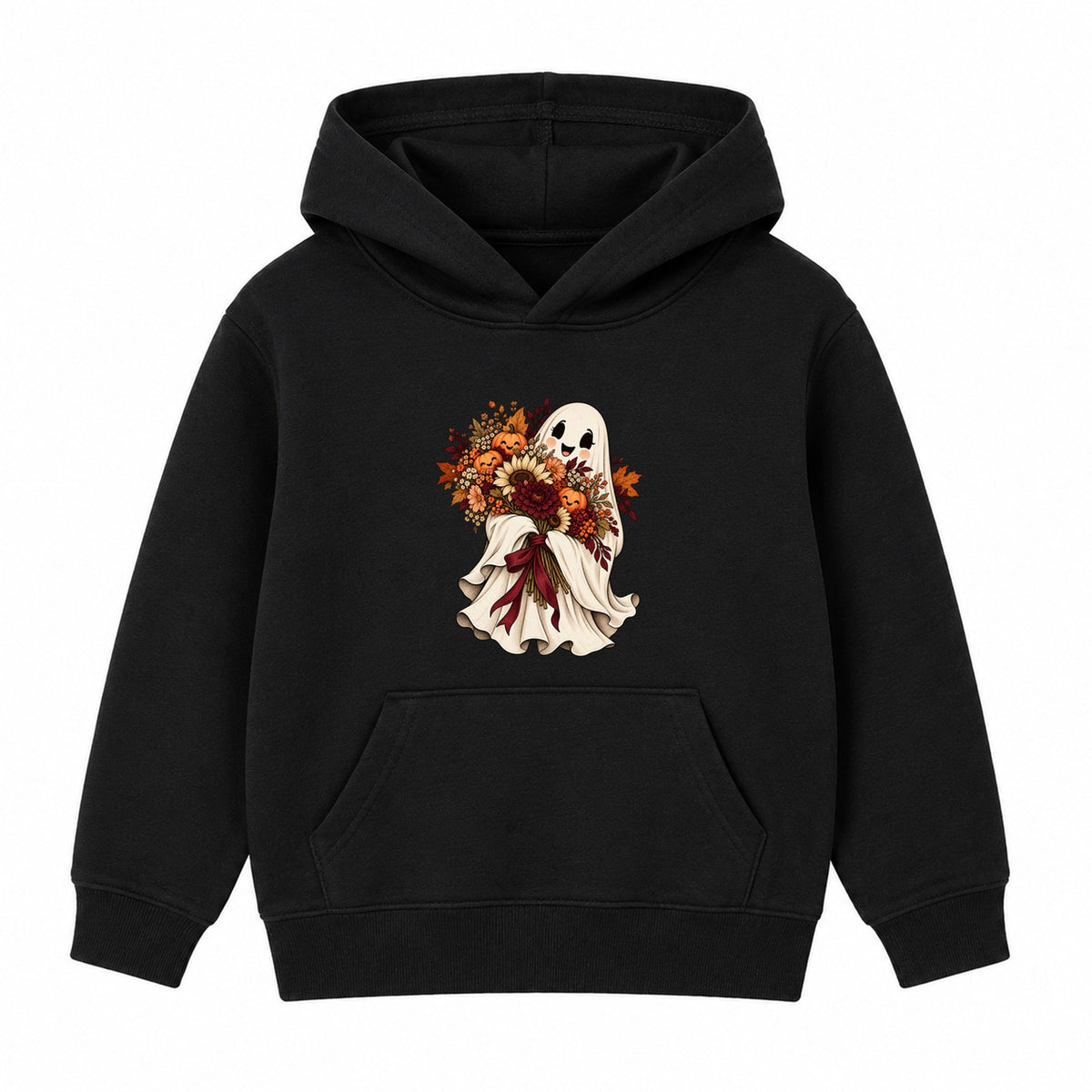 Bouquet Ghost kids Halloween hoodie - Black