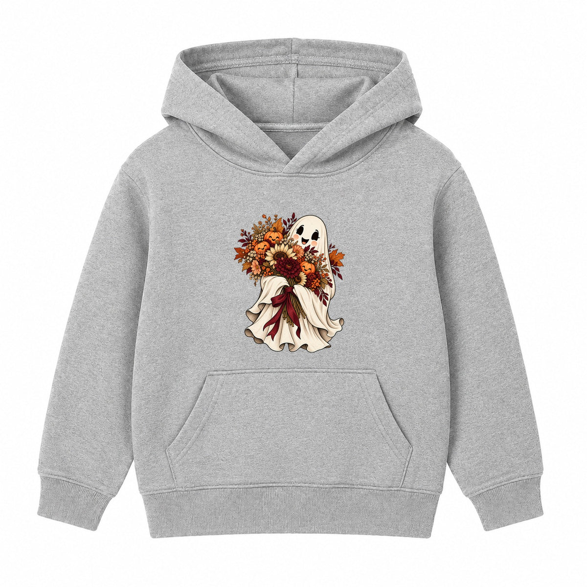 Bouquet Ghost kids Halloween hoodie - Heather Grey