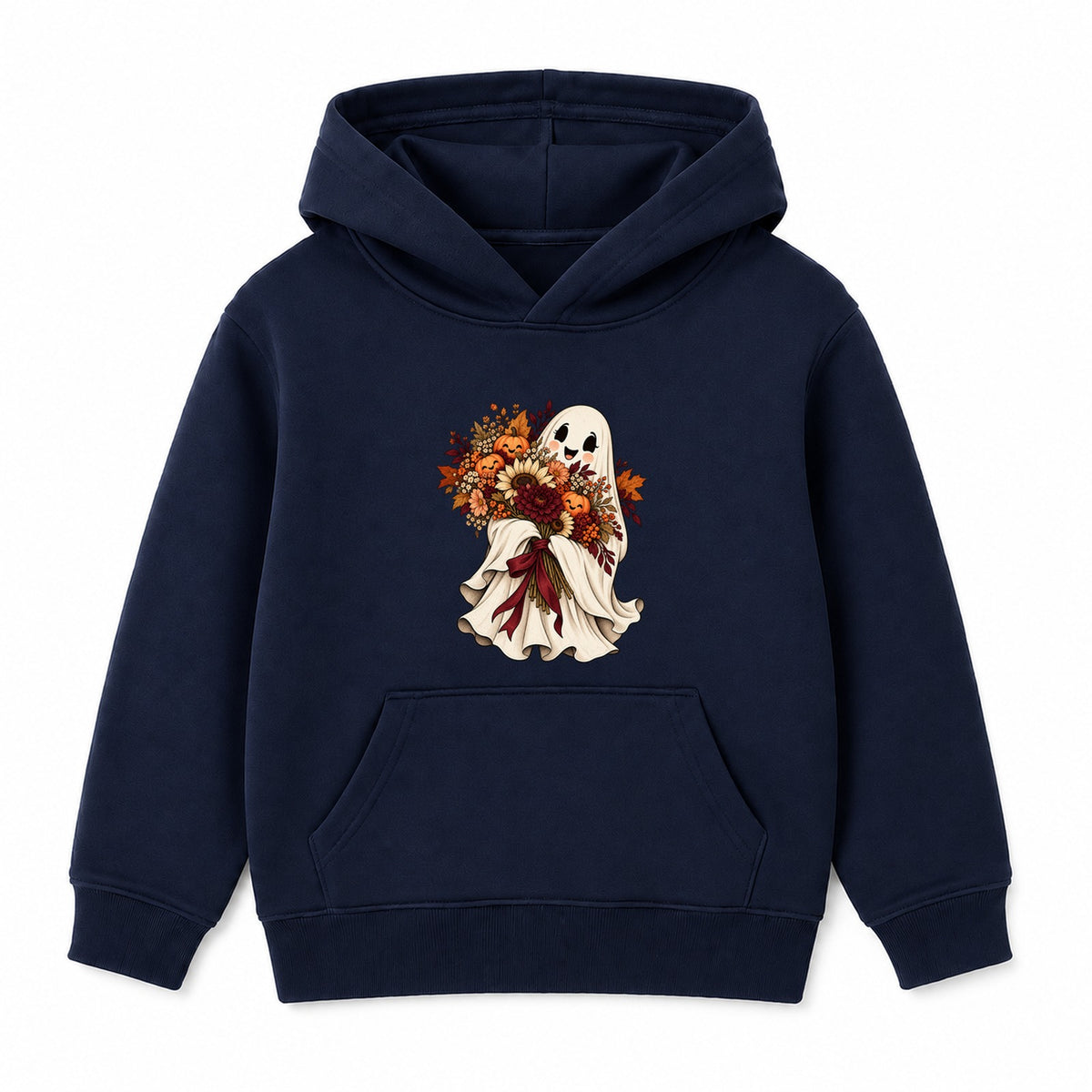 Bouquet Ghost kids Halloween hoodie - Navy