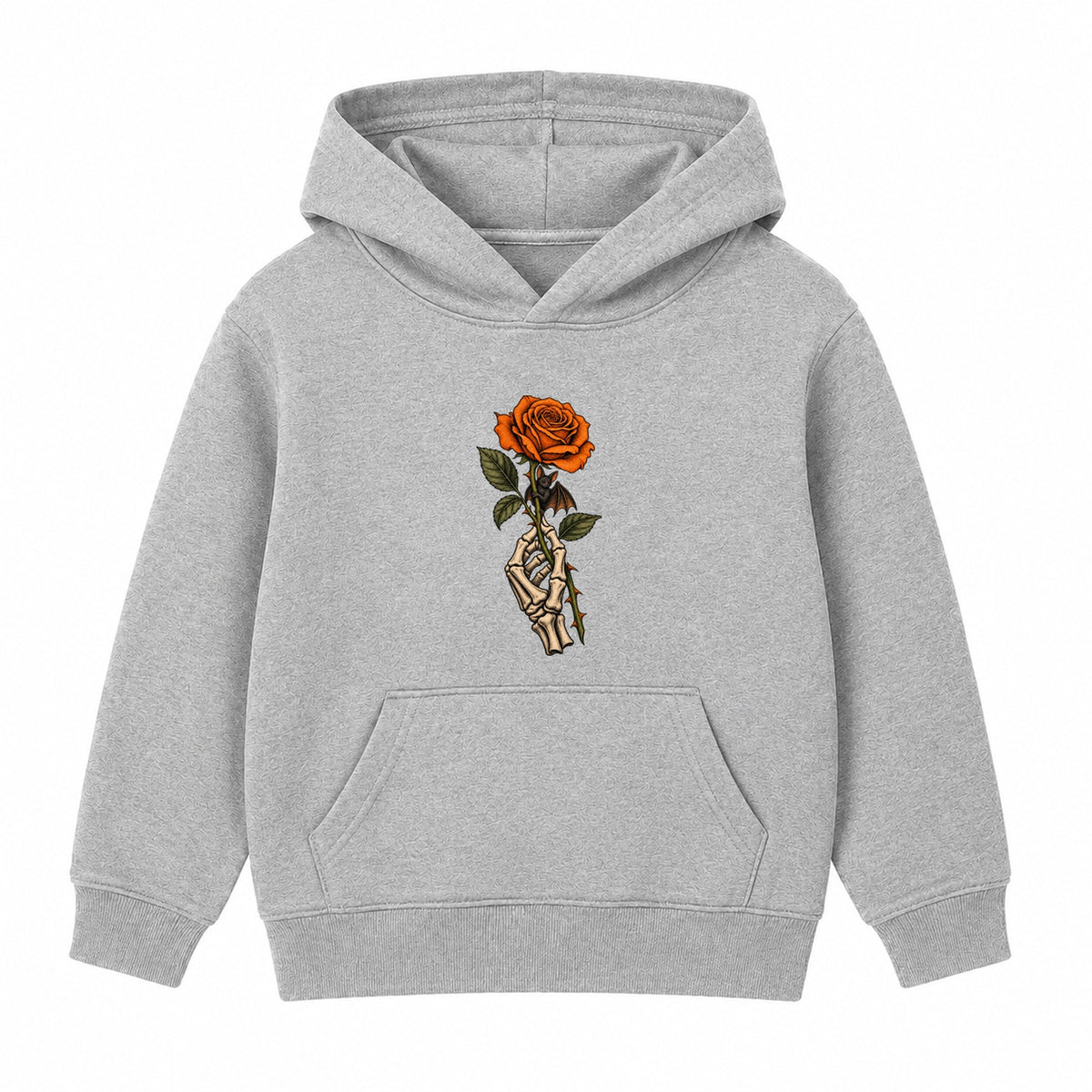 Rose In Hand adult Halloween hoodie - Heather Grey