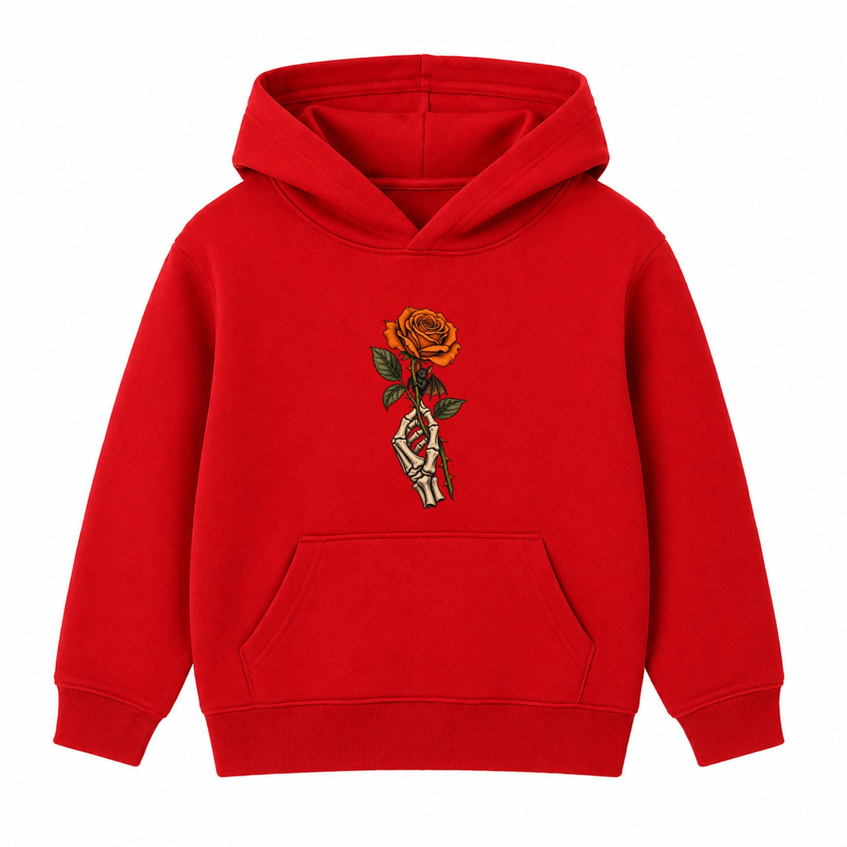 Rose In Hand adult Halloween hoodie - Red
