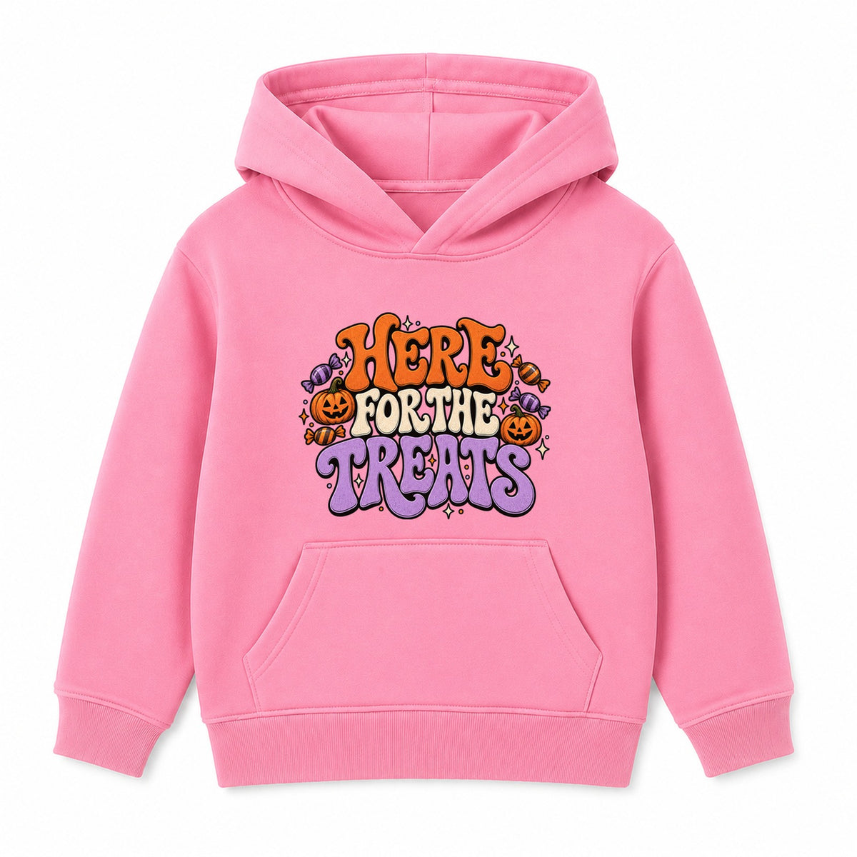 Here For The Treats adult Halloween hoodie - Pink