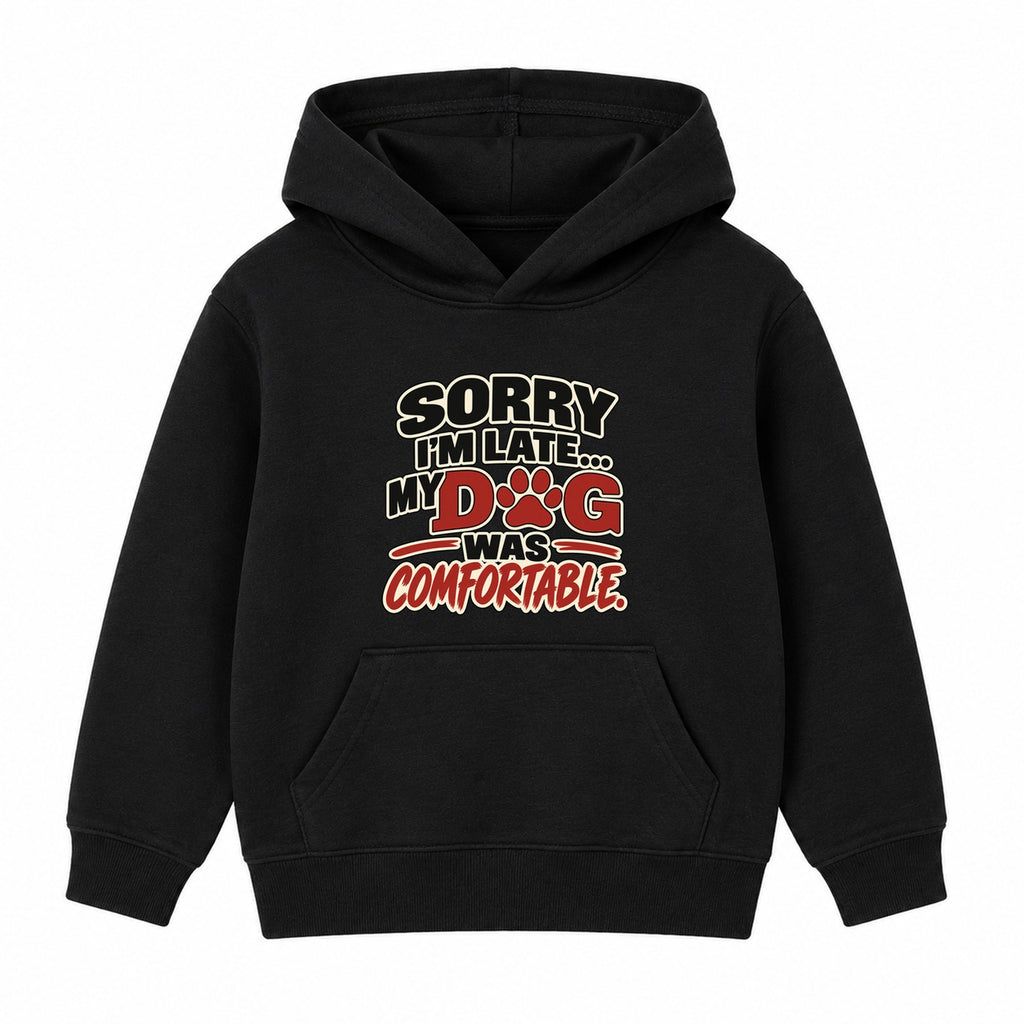 My Dog Was Comfortable kids hoodie - Black