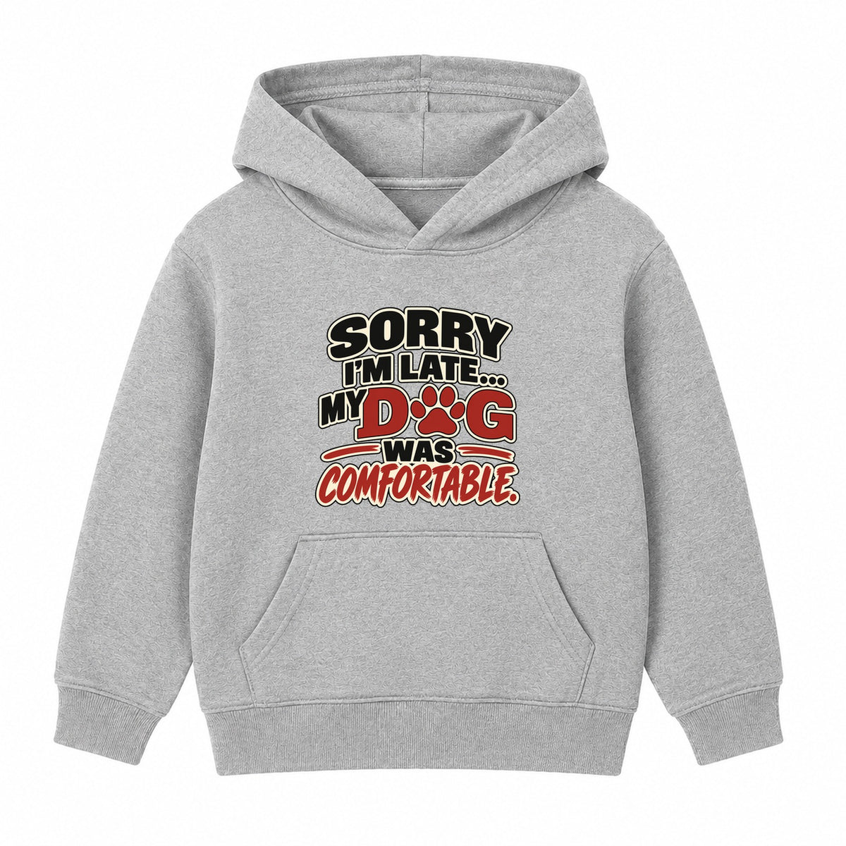 My Dog Was Comfortable kids hoodie - Heather Grey