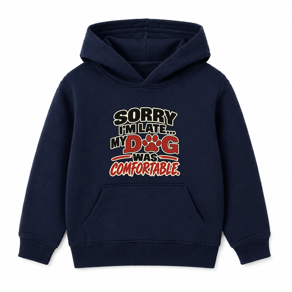 My Dog Was Comfortable kids hoodie - Navy