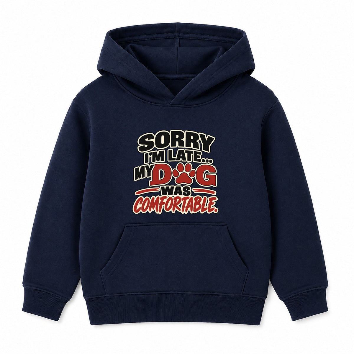My Dog Was Comfortable kids hoodie - Navy