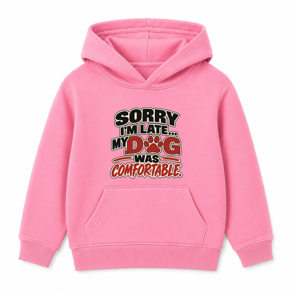 My Dog Was Comfortable kids hoodie - Pink