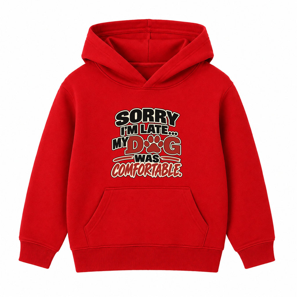 My Dog Was Comfortable kids hoodie - Red