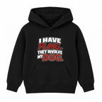 Plans Involve My Dog kids hoodie - Black