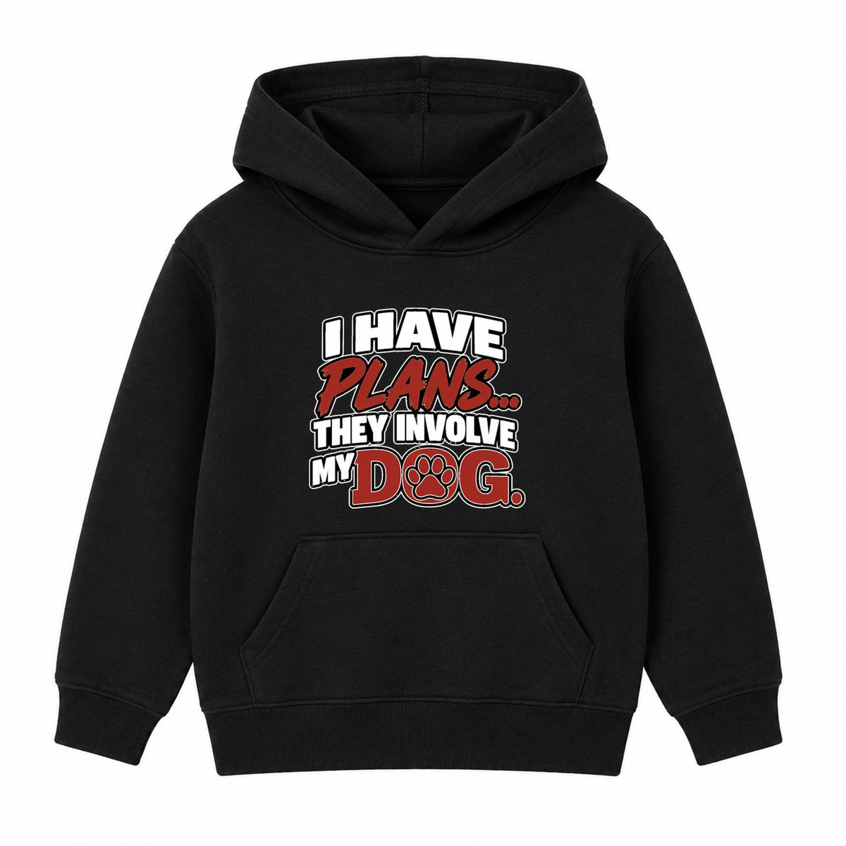 Plans Involve My Dog kids hoodie - Black