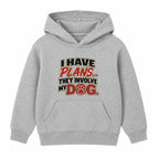 Plans Involve My Dog kids hoodie - Heather Grey