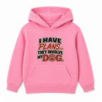 Plans Involve My Dog kids hoodie - Pink