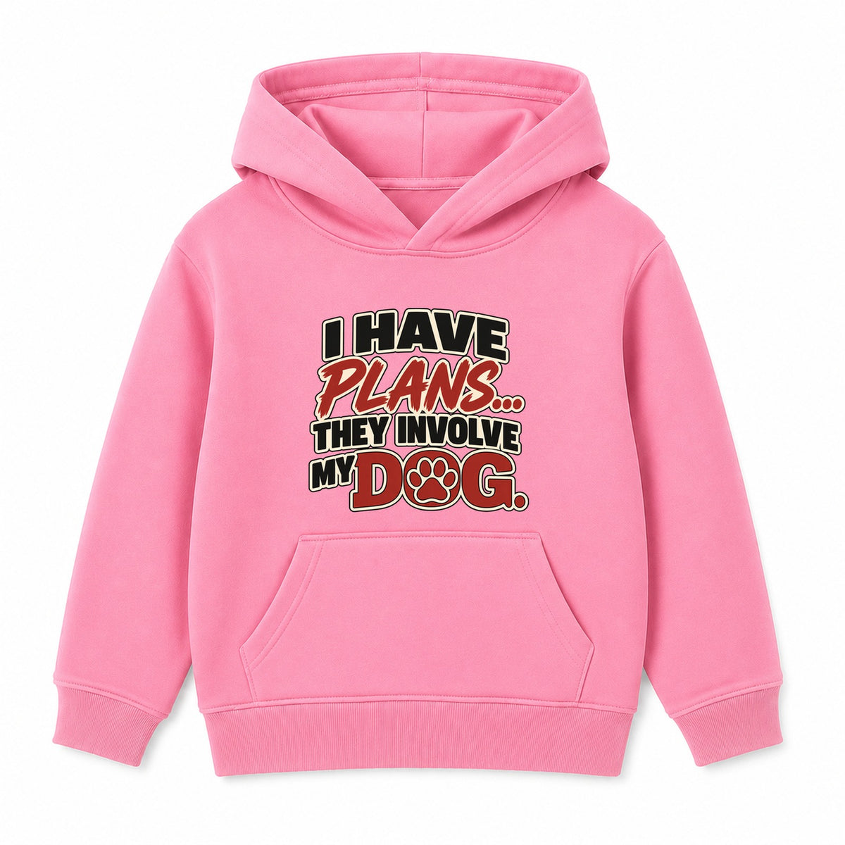 Plans Involve My Dog kids hoodie - Pink