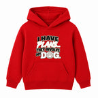 Plans Involve My Dog kids hoodie - Red