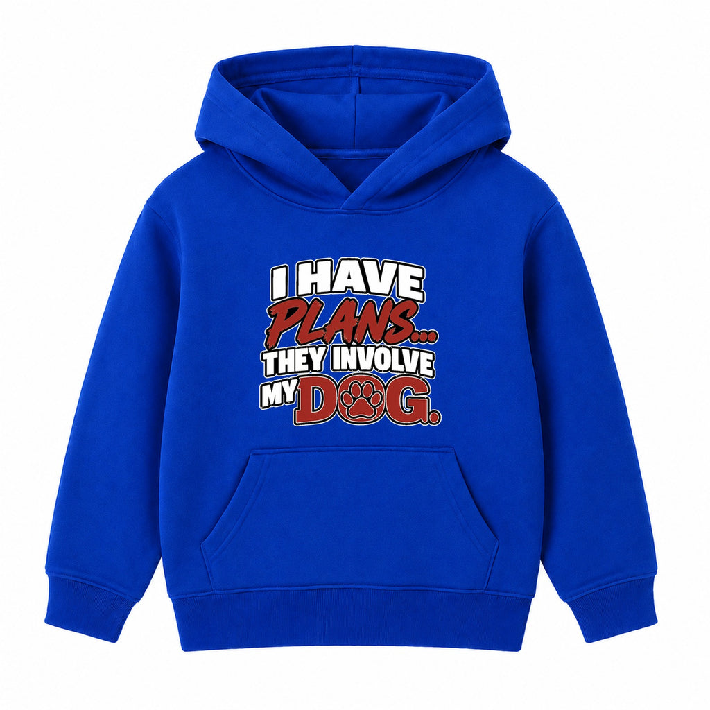 Plans Involve My Dog kids hoodie - Royal Blue