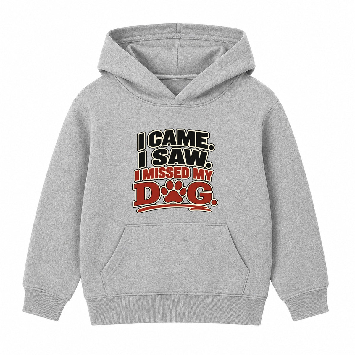 I Missed My Dog kids hoodie - Heather Grey
