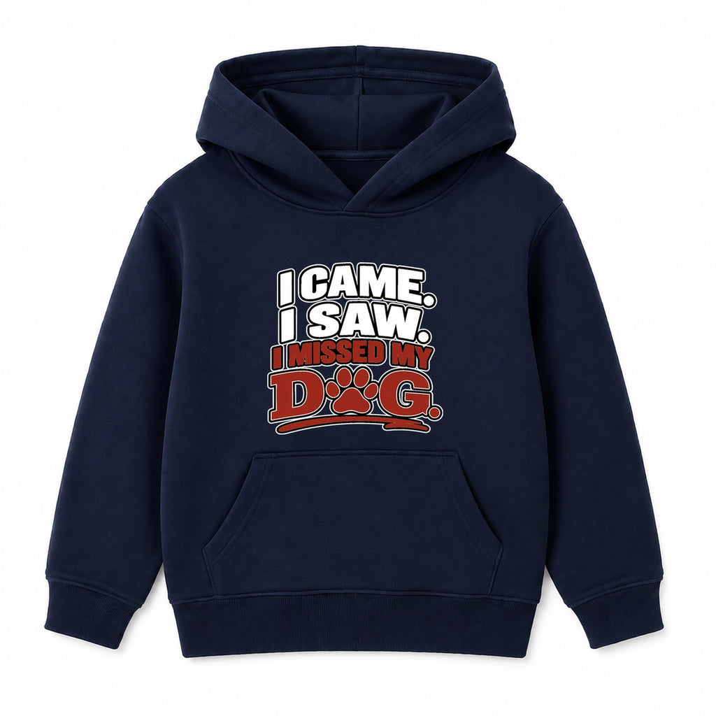 I Missed My Dog kids hoodie - Navy