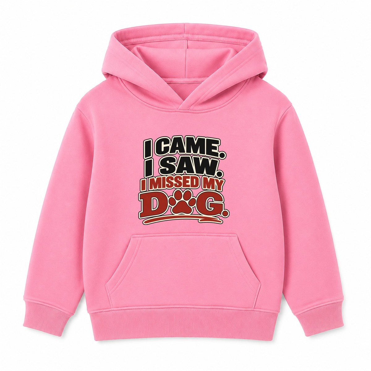 I Missed My Dog kids hoodie - Pink