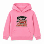My Cat Was Comfortable kids hoodie - Pink