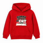 My Cat Was Comfortable kids hoodie - Red