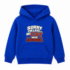 My Cat Was Comfortable kids hoodie - Royal Blue