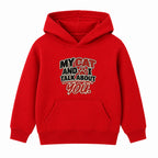 My Cat And I Talk About You kids hoodie - Red