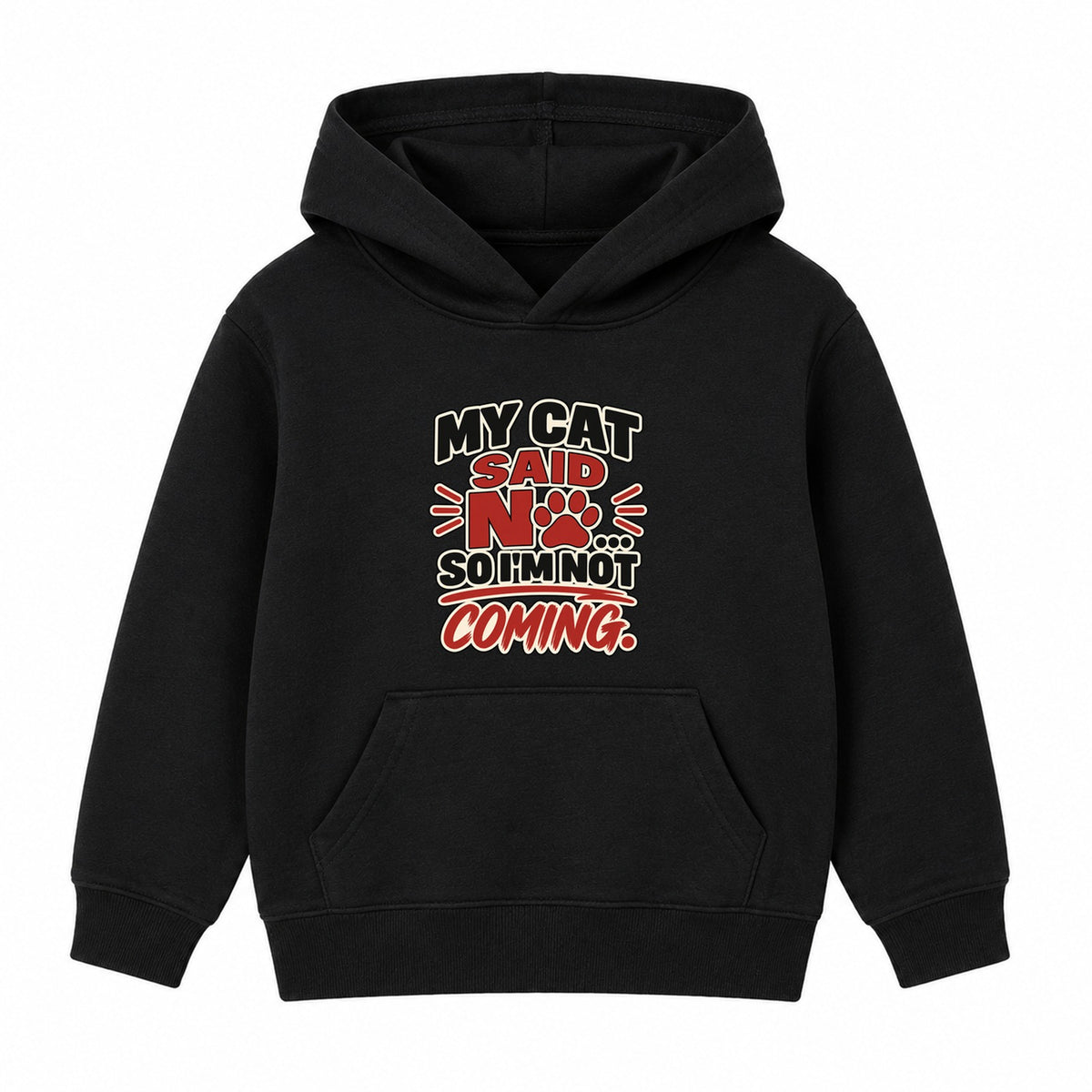 My Cat Said No kids hoodie - Black
