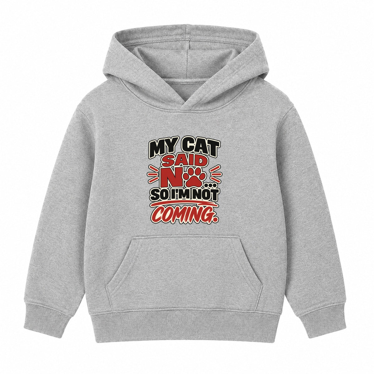 My Cat Said No kids hoodie - Heather Grey