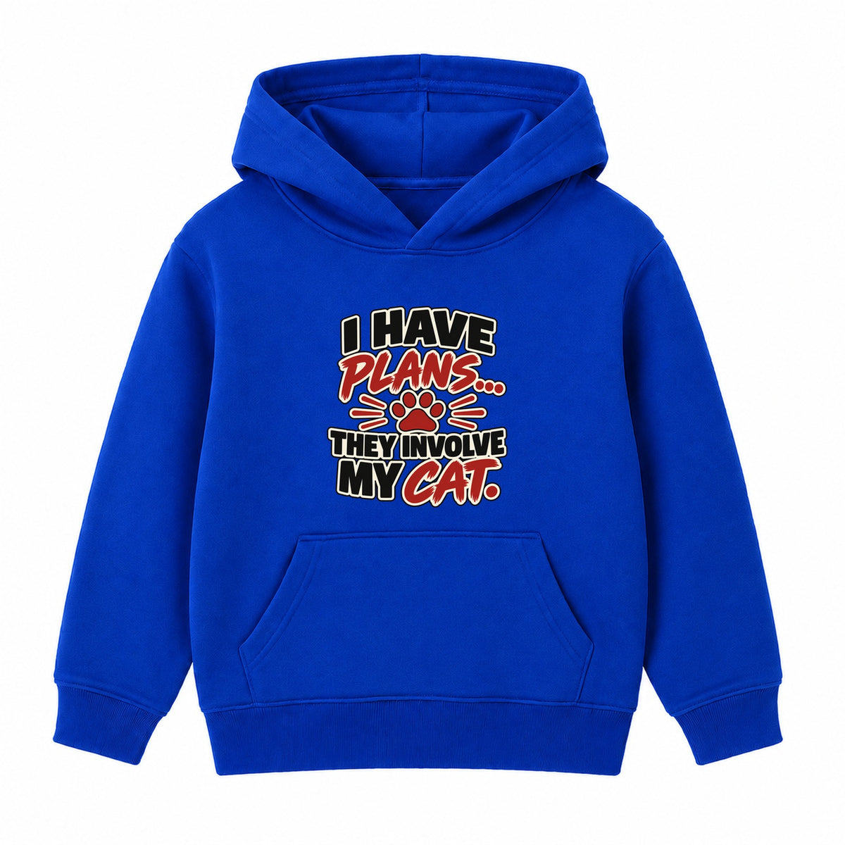 Plans Involve My Cat kids hoodie - Royal Blue