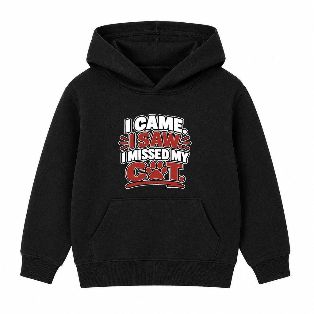 I Missed My Cat kids hoodie - Black