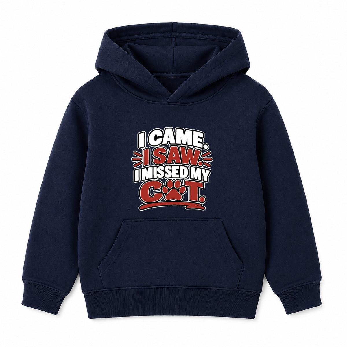 I Missed My Cat kids hoodie - Navy