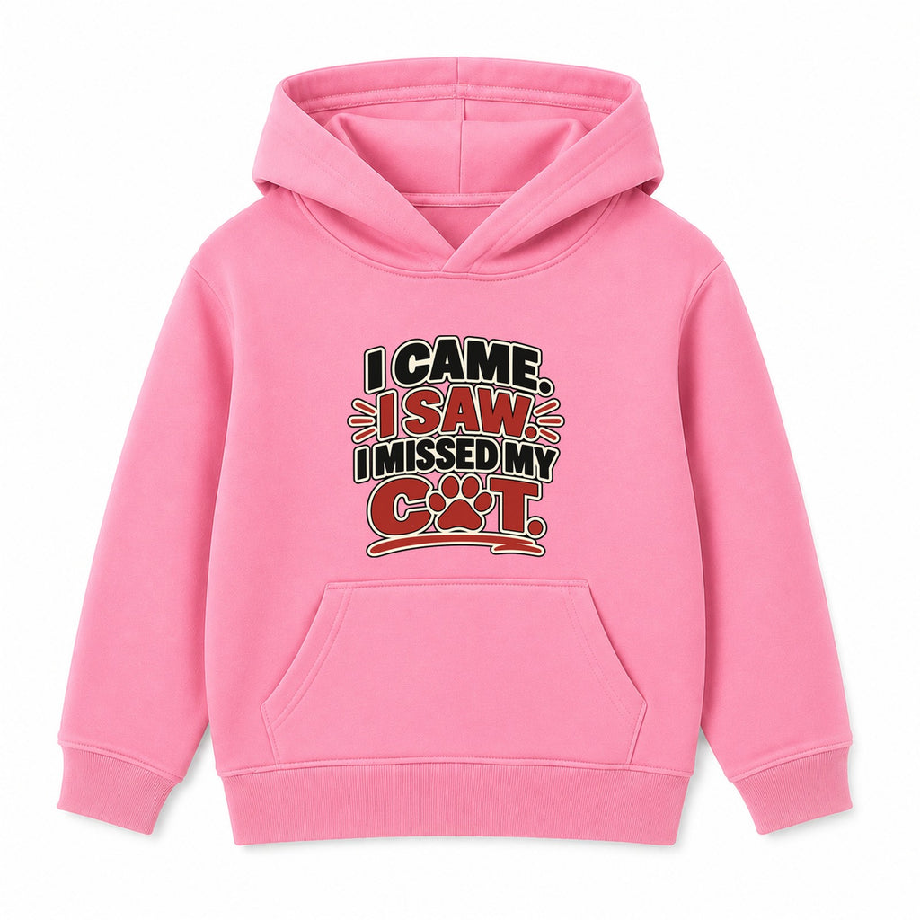 I Missed My Cat kids hoodie - Pink