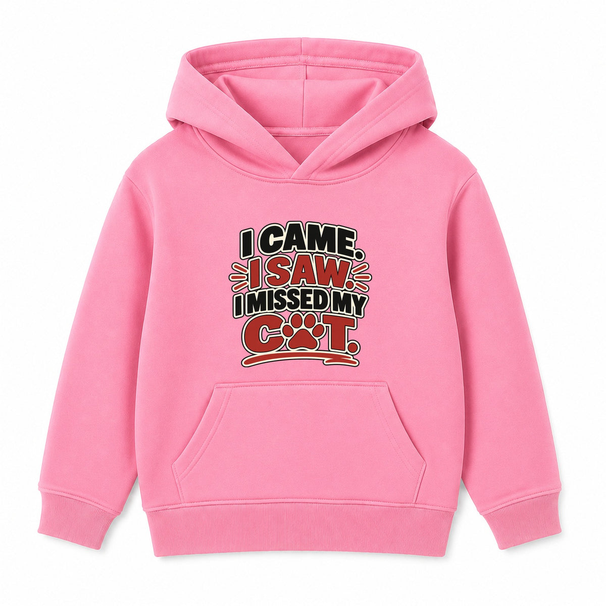 I Missed My Cat kids hoodie - Pink