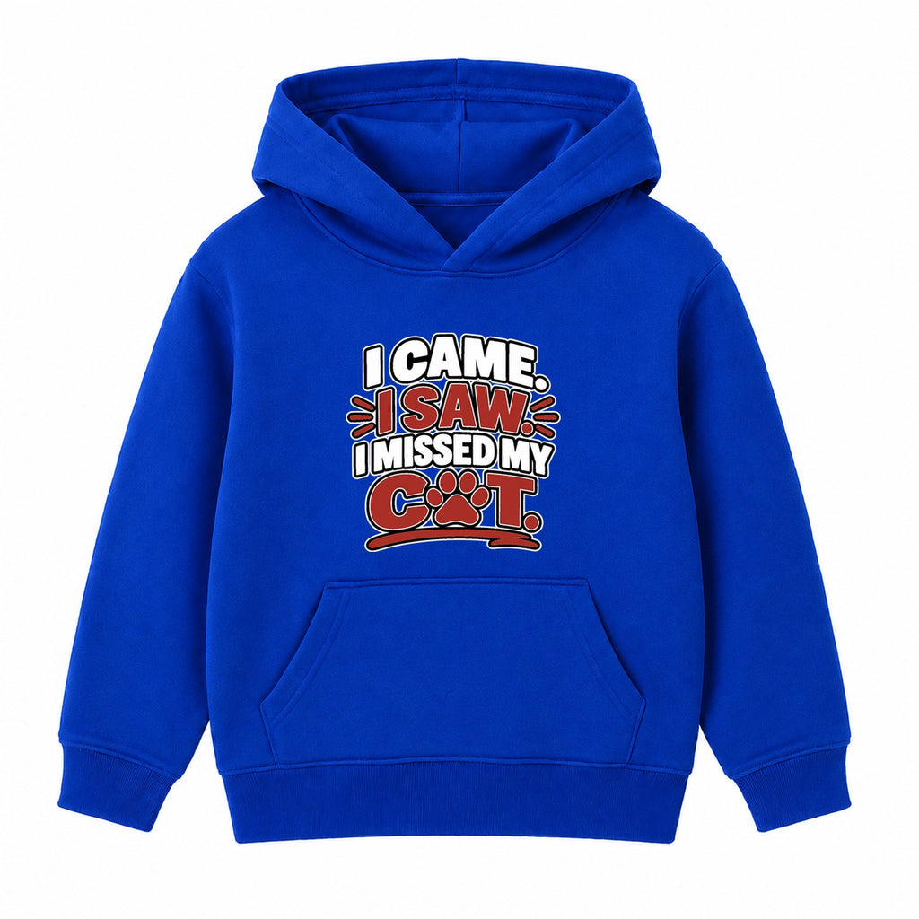 I Missed My Cat kids hoodie - Royal Blue