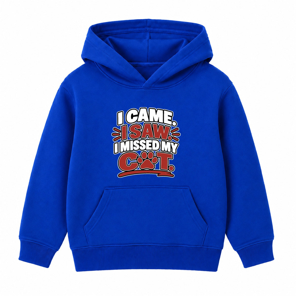 I Missed My Cat kids hoodie - Royal Blue