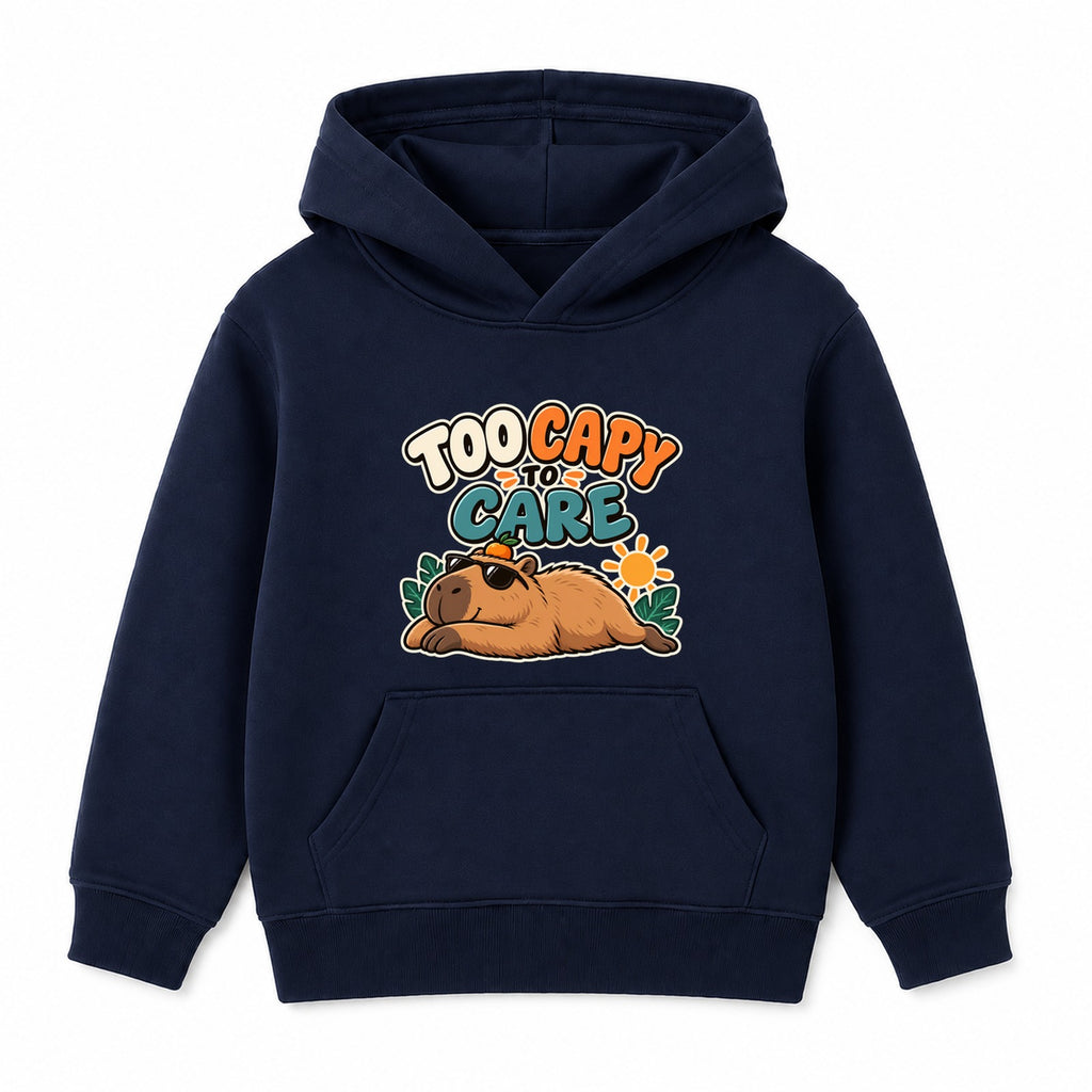 Too Capy To Care kids hoodie - Navy