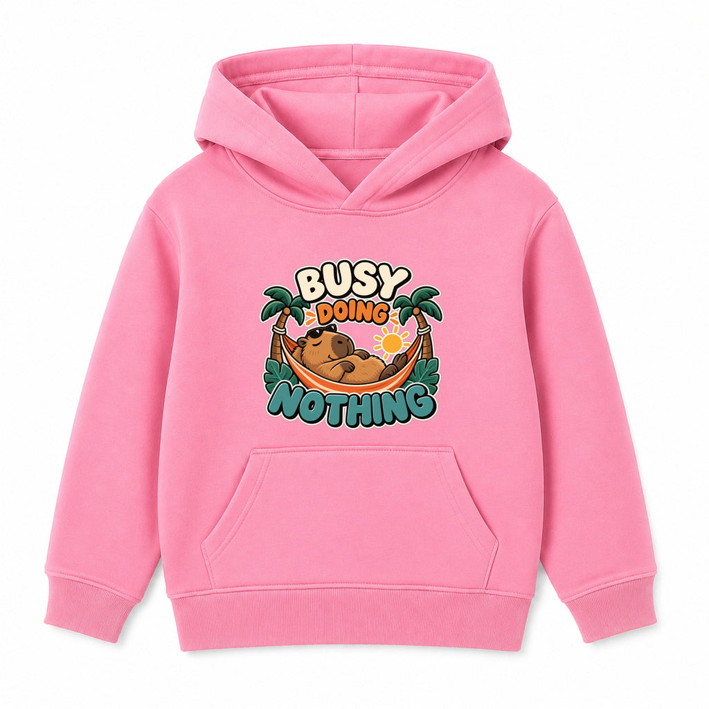 Busy Doing Nothing kids hoodie - Pink