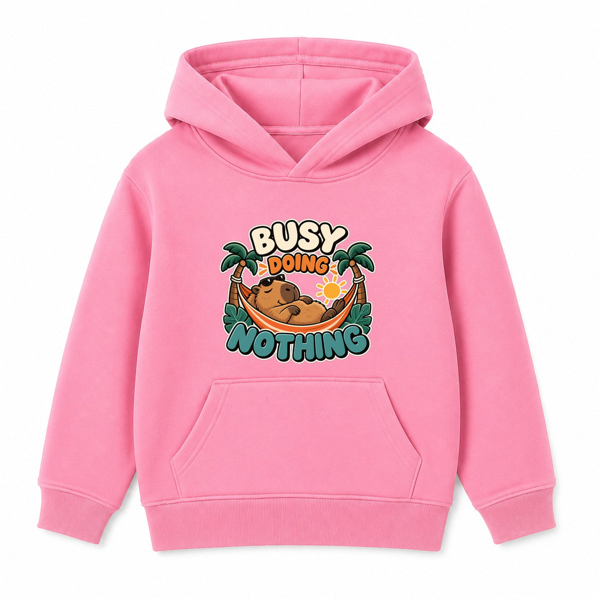 Busy Doing Nothing kids hoodie - Pink
